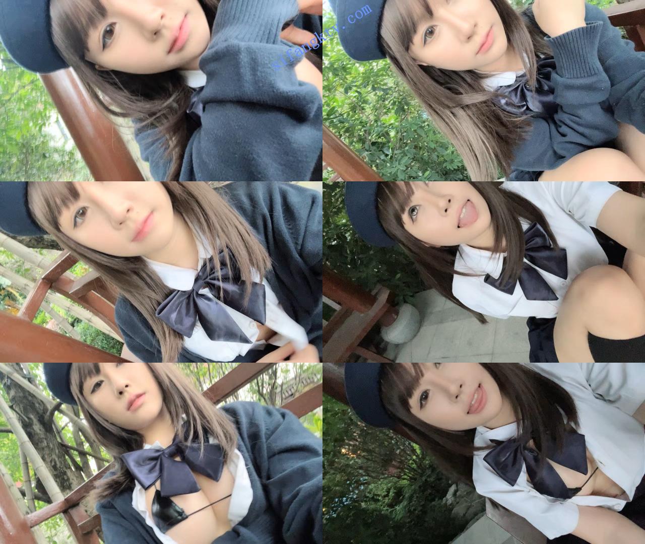 ♆ 京鱼儿 19岁童颜巨乳少女~学生服~公园凉亭刺激玩跳蛋! 图 05