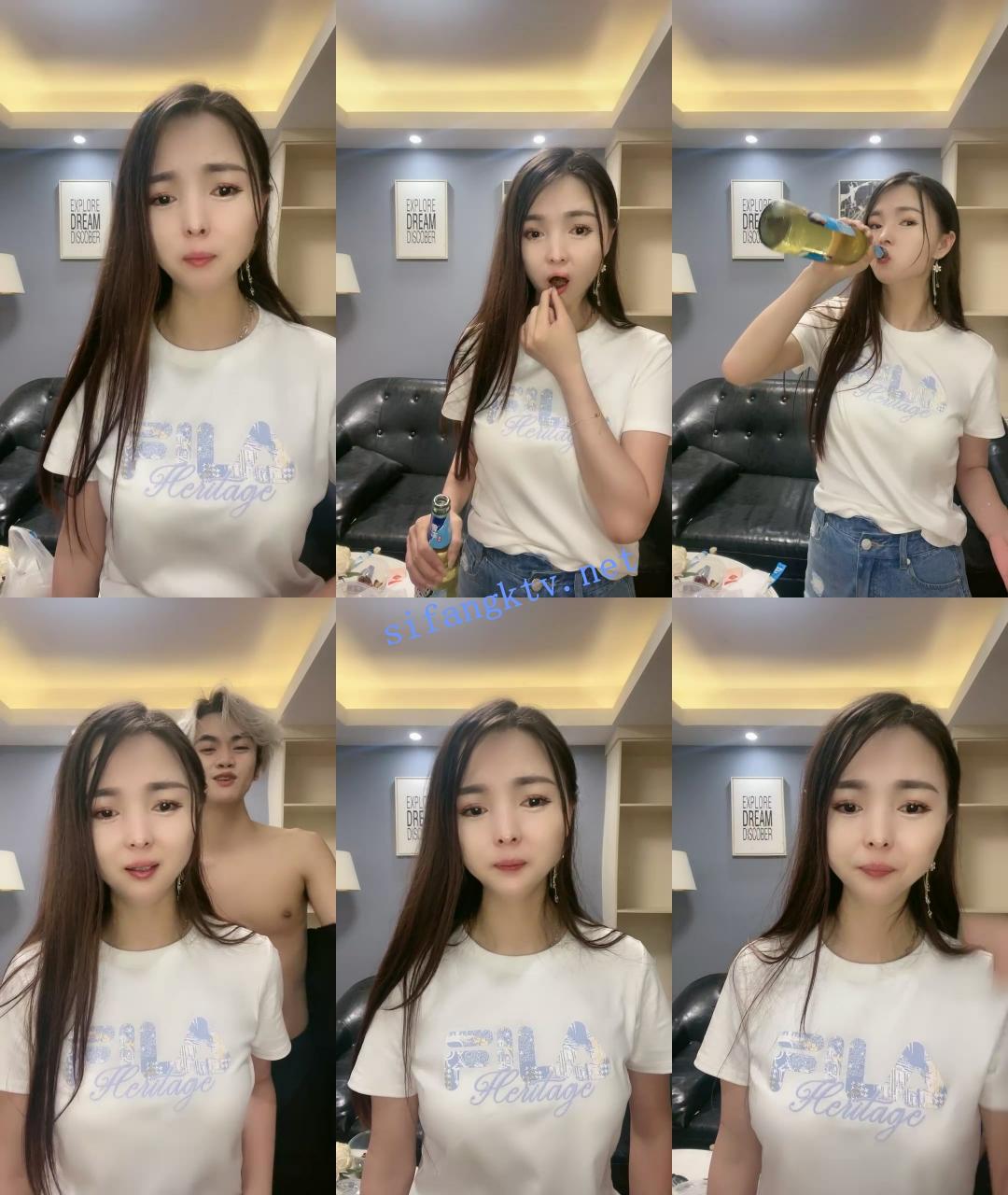 ☸高颜值小情侣 奶漠双人 极品美乳! 酒后吃鸡无套狂操 图 01