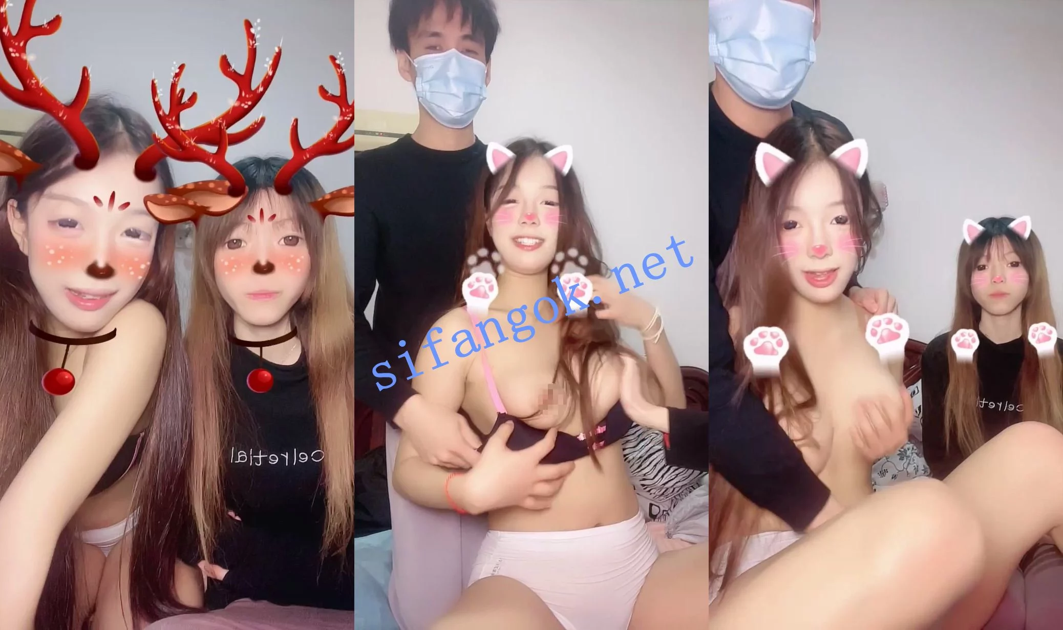 $淫荡学妹 初代纯爱战士 真特么骚~双飞 玩的就是刺激 图 08